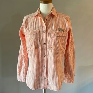 COLUMBIA sportswear PFG women’s gingham Omni shade fishing shirt button down  S